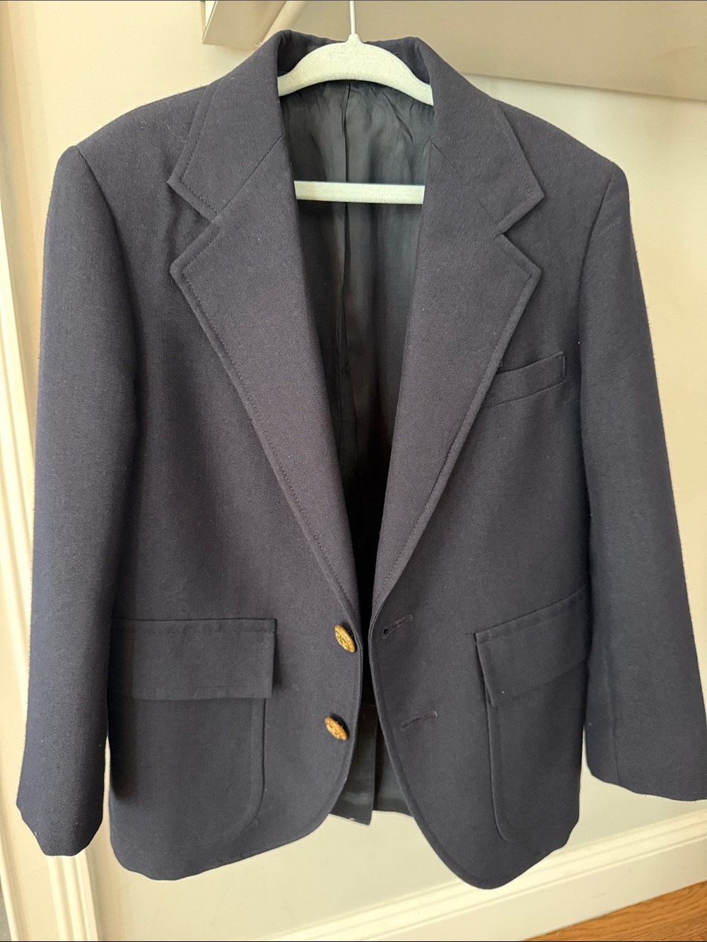 Lord & Taylor Navy Kids Wool Blazer with Gold Buttons